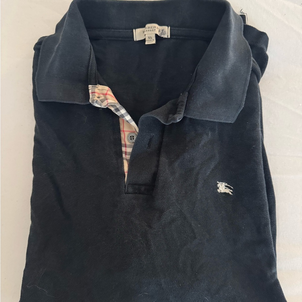 Men's Burberry Black Polo Shirt